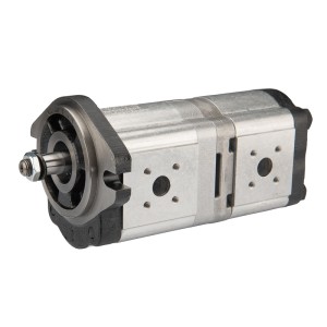 Pompa hydrauliczna zębata Hydrosila lewa 2-sekcyjna grupy 2 objętość: 16/11,3 cm3/obr wydajność (1500obr): 24/16,1 L/min