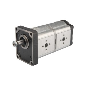 Pompa hydrauliczna zębata Hydrosila prawa 2-sekcyjna grupy 2 objętość: 22/22 cm3/obr wydajność (1500obr): 33/33 L/min