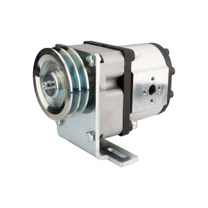 Napęd łożyskowany pompa hydrauliczna zębata lewa 46cm3/obr grupy 3 +Wspornik i koło pasowe