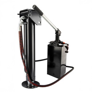 Stopa podporowa hydrauliczna cylinder siłownik dwustronnego działania długość: 440mm skok 250mm + mocowanie w zestawie z pompą ręczną 25cm3,  zbiornikiem oleju 5L i przewodami hydraulicznymi