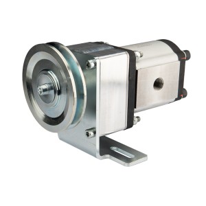 Napęd łożyskowany pompa hydrauliczna zębata lewa 16cm3/obr grupy 2 +Wspornik I koło pasowe
