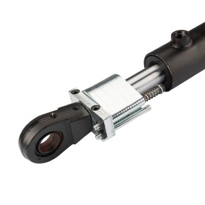 Cylinder siłownik hydrauliczny ładowacza dwustronnego działania długość: 593mm skok: 250mm CJ2F-80/45/250 U40 w zestawie z ogranicznikiem skoku