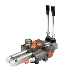 Rozdzielacz hydrauliczny 2 sekcyjny 80L do łuparki z automatycznym powrotem Badestnost