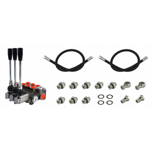 Rozdzielacz 3-sekcyjny do Ursusa C-330 z kompletem przyłączy + węże i przyłącza do podłączenia w ciągniku