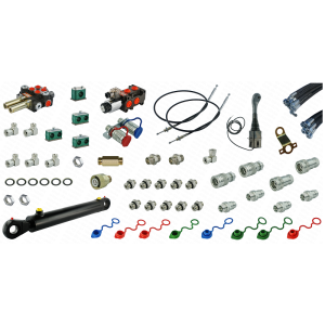 Kompletna hydraulika do ładowacza Tur Zetor 5211 - 7211, rozdzielacz + joystick z linkami + elektrozawór + cylinder do łychy + przewody + komponenty