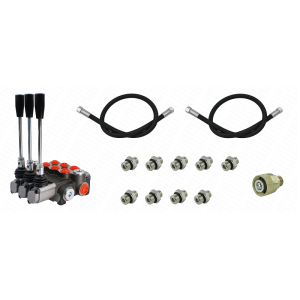 Rozdzielacz 3-sekcyjny do Zetor 5211 - 7211 z kompletem przyłączy + węże i przyłącza do podłączenia w ciągniku