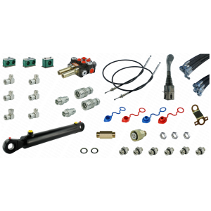 Kompletna hydraulika do ładowacza Tur Zetor 5211 - 7211, rozdzielacz + joystick z linkami + cylinder do łychy + przewody + komponenty