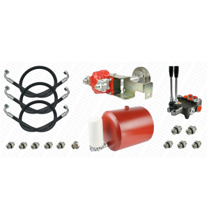 Hydraulika zewnętrzna do Ursusa C-360 pompa 32cm3 z napedem z wału. W zestawie z rozdzielaczem, zbiornikiem 20L, filtrem i przewodami.