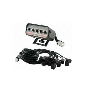 Panel sterujący na 5 przycisków z  przewodami i wtyczkami do rozdzielacza hydraulicznego 12V