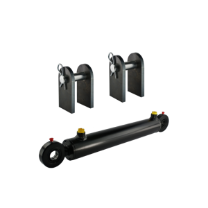 Cylinder siłownik hydrauliczny dwustronnego działania długość: 480mm skok: 300mm z kompletem mocowań