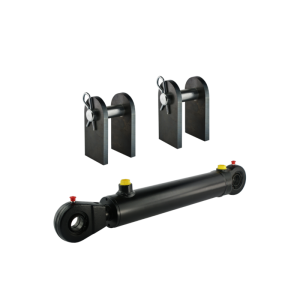 Cylinder siłownik hydrauliczny dwustronnego działania długość: 607mm skok: 375mm z kompletem mocowań