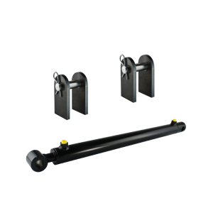 Cylinder siłownik hydrauliczny dwustronnego działania długość: 850mm skok: 640mm z kompletem mocowań