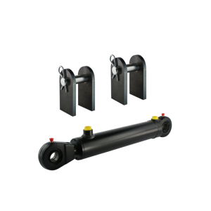 Cylinder siłownik hydrauliczny dwustronnego działania długość: 582mm skok: 350mm z kompletem mocowań