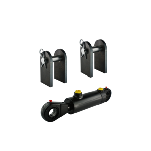 Gruby cylinder siłownik hydrauliczny dwustronnego działania długość: 350mm skok: 90mm z kompletem mocowań