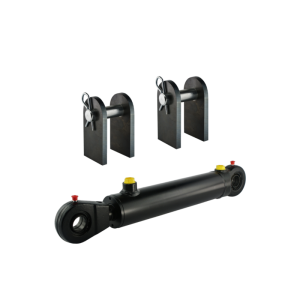 Cylinder siłownik hydrauliczny dwustronnego działania długość: 350mm skok: 140mm z kompletem mocowań