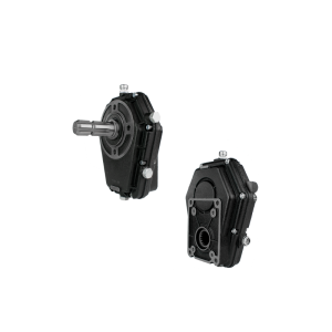 Wzmocniona żeliwna przekładnia multiplikator przystawka do pomp grupy 2 i 3 przełożenie: 1:3.8 moc: 30kW wyposażona w wał WOM z zatrzaskiem