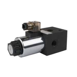Zawór hydrauliczny sterowany elektrycznie 3-drogowy 3/2 gwinty: 1/2" napięcie: 12V przepływ: 80L/min ciśnienie max: 210bar