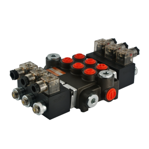 Rozdzielacz hydrauliczny 3 sekcyjny 40L/min sterowany elektrycznie 24V Badestnost: 03Z50 AAA ES3 24VDC G