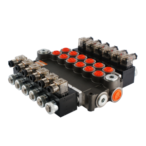 Rozdzielacz hydrauliczny 6 sekcyjny 80L/min sterowany elektrycznie 12V Badestnost: 06Z80 6xA ES3 12VDC G