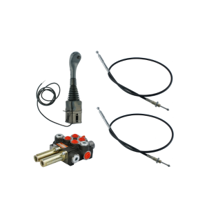  Zestaw hydrauliczny 2 sekcyjny do Tura: rozdzielacz 40L + joystick z jednym przyciskiem + dwie linki 2m