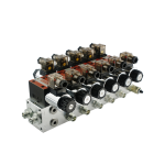Rozdzielacz hydrauliczny 5 sekcyjny blokowy typu CETOP 03 NG6 sterowany elektrycznie 24V
