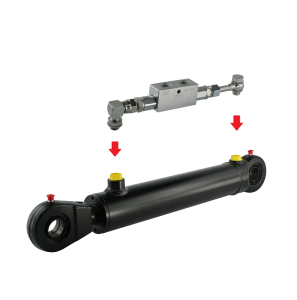 Cylinder siłownik hydrauliczny dwustronnego działania długość: 1232mm skok: 500mm CJ2F 50/28/500 U25 z zamkiem