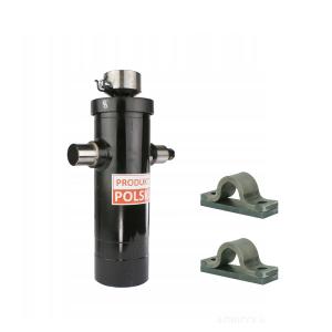 Cylinder siłownik hydrauliczny teleskopowy do przyczepy skok: 984mm w zestawie z gniazdem do wspawania i mocowaniem sworzni