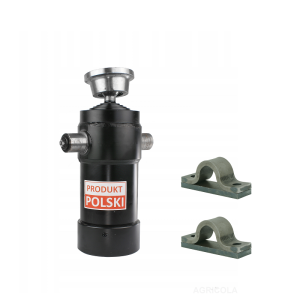 Cylinder siłownik hydrauliczny teleskopowy do przyczepy skok: 1050mm w zestawie z gniazdem do wspawania i mocowaniem sworzni